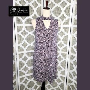 Aeropostale Women's Medallion Mock Neck Keyhole Sleeveless Dress Size M